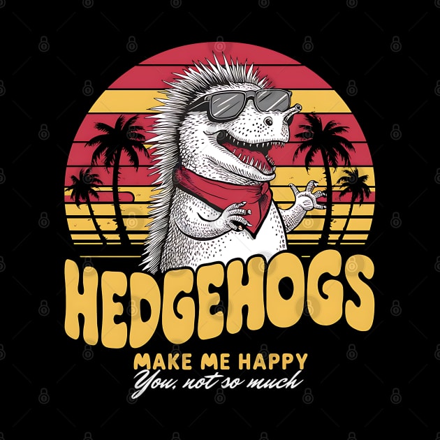 Amusing hedgehog design in retro vintage sunset style. Funny by TRACHLUIM