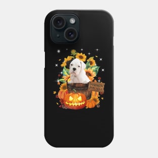 White Boxer Halloween Pumpkin Fall Bucket Phone Case