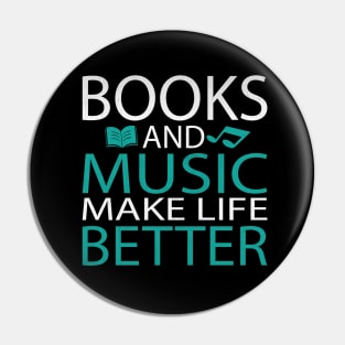 Books and Music Book Lover Musician Pin