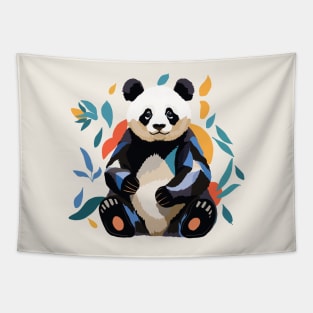 Colorful Sitting Panda Tapestry