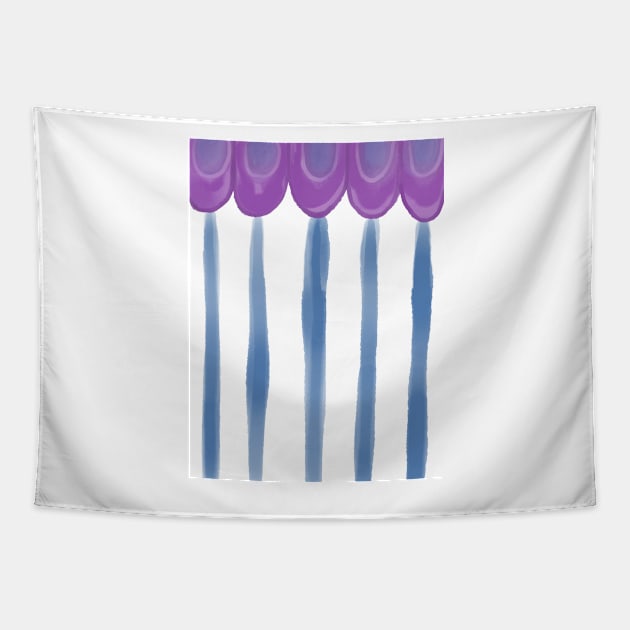 Circus Tent Stripe, Classic Blue and Purple Palette Tapestry by AmyBrinkman