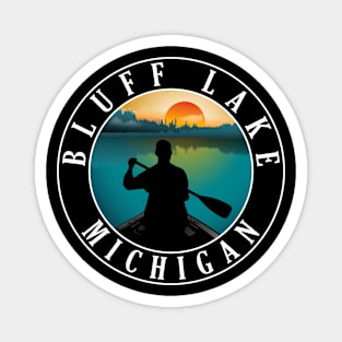 Bluff Lake Canoeing Michigan Sunset Magnet