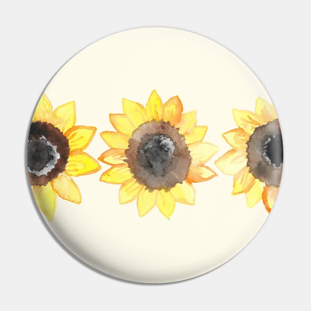 Sunflower Trio Pin by tangerinetane