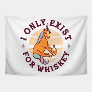 I Only Exist For Whiskey: Funny Existential Unicorn Tapestry