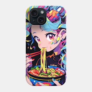 Cute Anime Girl |  Ramen Noodles | Hentaii Chibi Kawaii Design Phone Case