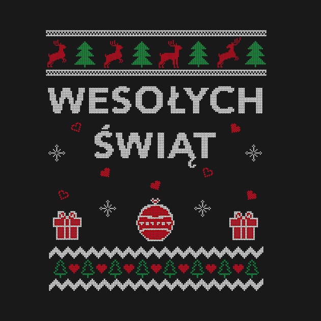 Merry Christmas Polish Ugly Christmas Gift Wesolych Swiat Design by Dr_Squirrel