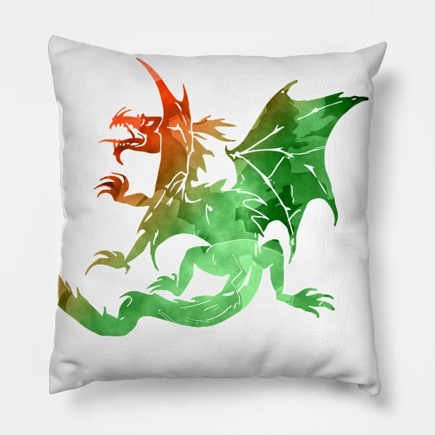 Ancient Dragon Pillow by  Colorful&Goldie