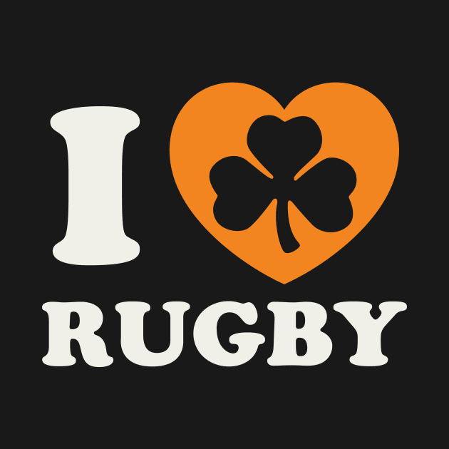 St Patricks Day Rugby Irish Rugby Player Shamrock Heart by PodDesignShop