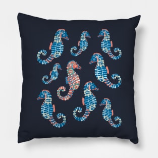 Seahorses Coral Pattern Pillow