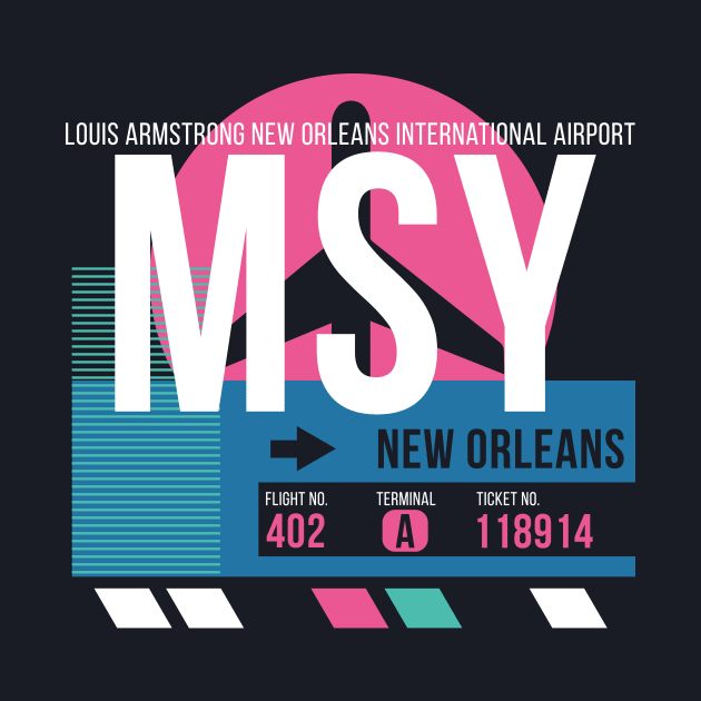 New Orleans (MSY) Airport Code Baggage Tag by SLAG_Creative