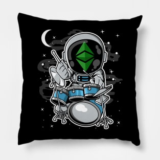 Astronaut Drummer Ethereum Classic ETH Coin To The Moon Crypto Token Cryptocurrency Blockchain Wallet Birthday Gift For Men Women Kids Pillow