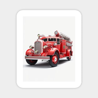 Art Deco Fire Truck Magnet