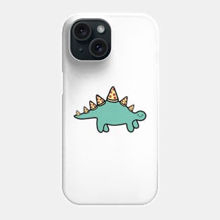 Pepperoni pizza dinosaur cute stegosaurus doodle Phone Case