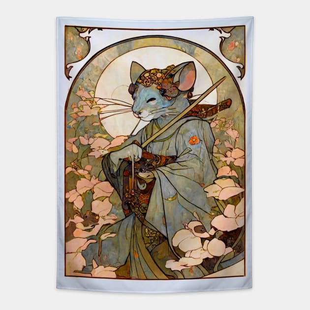 Art Nouveau Mouse In A Robe Tapestry by entwithanaxe