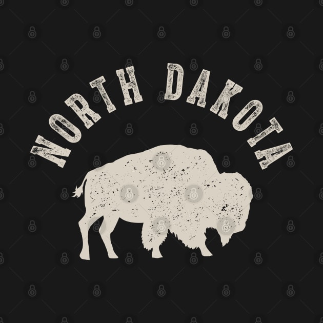 Vintage North Dakota Buffalo Bison by MerchFrontier