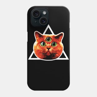 46 Magical Red Cat Triangle 3 three Eyes Phone Case