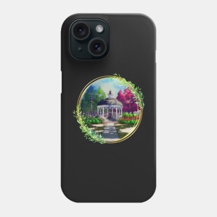 Gazebo at Town Square - Spring - Blue Sky III - Gilmore Phone Case