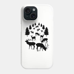 wild deer forest, red deer, animals, hunting Phone Case