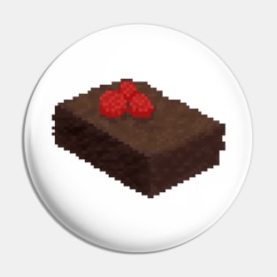 Brownie pixel art Pin