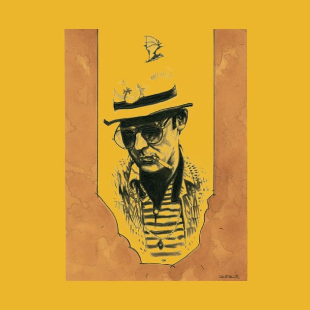 Hunter S Thompson by Beau Berkley Art