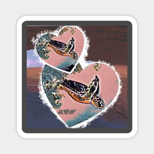 Hawaiian rescue sea turtle dive Magnet