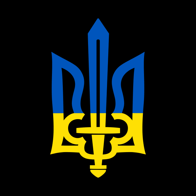 Ukrainian Tryzub Flag by Yasna