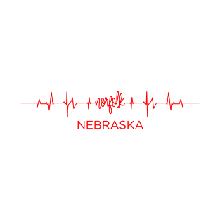 I Love Norfolk Nebraska USA Heartbeat Funny T-Shirt For Men Women Custom T-Shirt