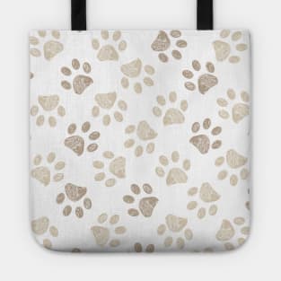 Light brown colored paw print Tote