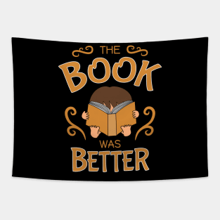 The book was better - cute brunette girl / boy, gold Tapestry