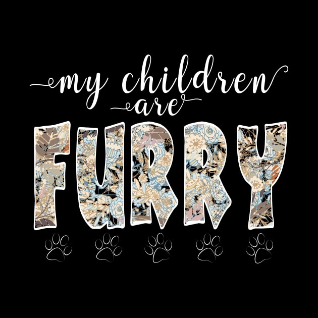 My children are furry Tshirt - Retro floral pattern by CMDesign