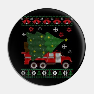 Xmas Firefighter Ugly Sweater Style Funny Xmas Gift Pin