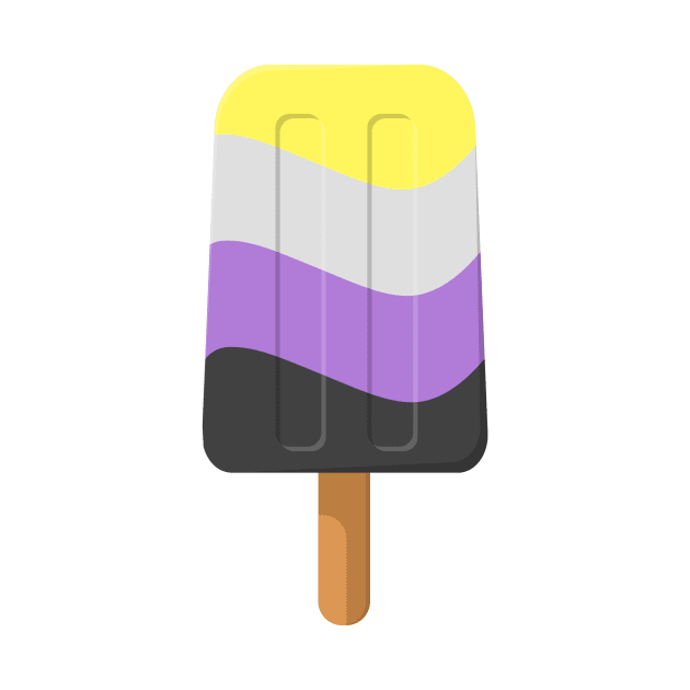 Cute Non-Binary Pride Flag Popsicle by LiveLoudGraphics