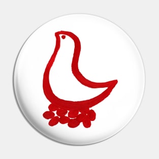 Little bird and red eggs (cut-out) Pin