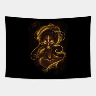 Black Queen and Dragon Tapestry