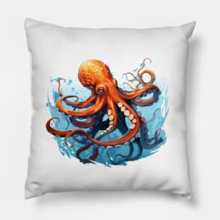 Orange Octopus Pillow