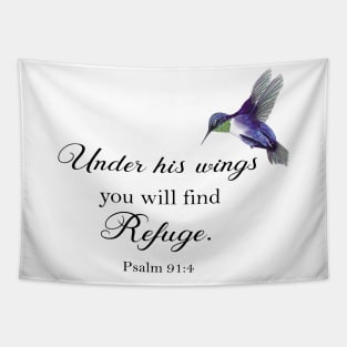 Under his wings you will find refuge Psalm 91 Tapestry