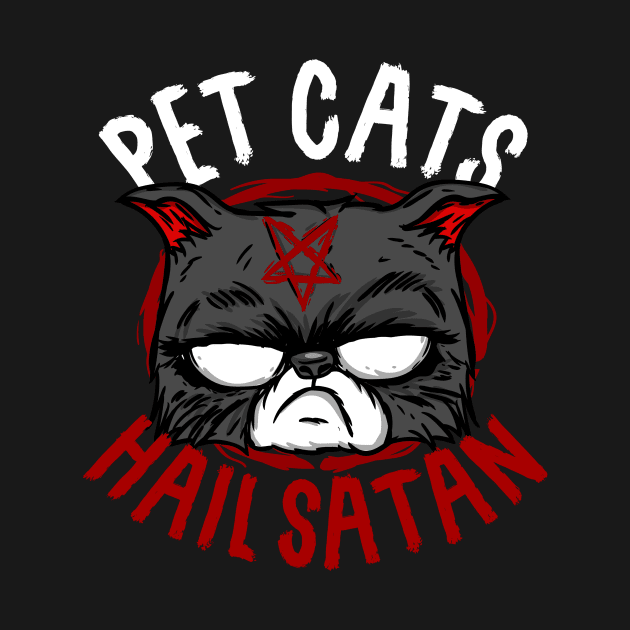 Pet Cats Hail Satan I Occultist Pentagram Cat graphic by biNutz