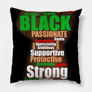 Black Dad Wordcloud Art Father s Day Tshirt African American Pillow