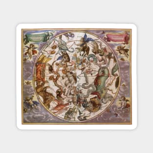 Vintage Southern Sky by by Andreas Cellarius from Harmonia Macrocosmica Magnet