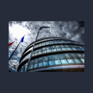 The Greater London Mayoral Building With Foreboding Clouds T-Shirt