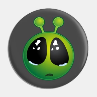 Funny Alien Monster ET Extraterrestrial Martian Green Man Emoji for Women, Men and Kids 1 Pin