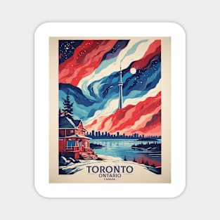 Toronto Ontario Canada Starry Night Aurora Boreal Vintage Poster Tourism Magnet