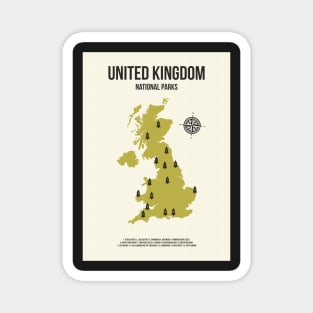 United Kingdom National Parks Map Magnet