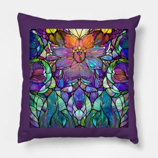 Stained Glass Lotus Flower Pillow