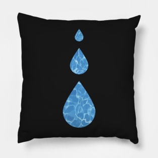 Water Drops Abstract - Water sign - The Five Elements Abstract  Symbol Pillow