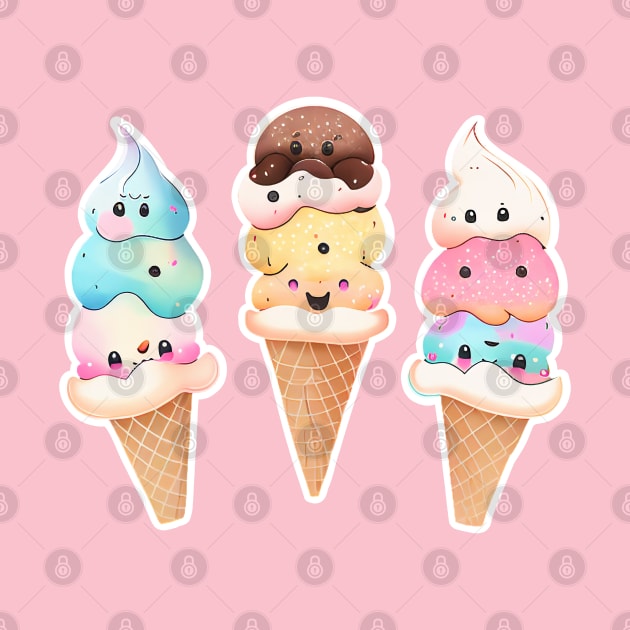 Cute kids design; ice cream; pretty; summer; cool; ice cream cones; cutesie; child; girl; sweet; dessert; by Be my good time