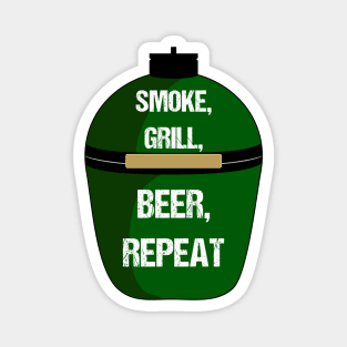 "Smoke, Grill, Beer, Repeat" BBQ Magnet