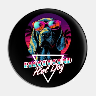 Retro Wave Bloodhound Hot Dog Shirt Pin