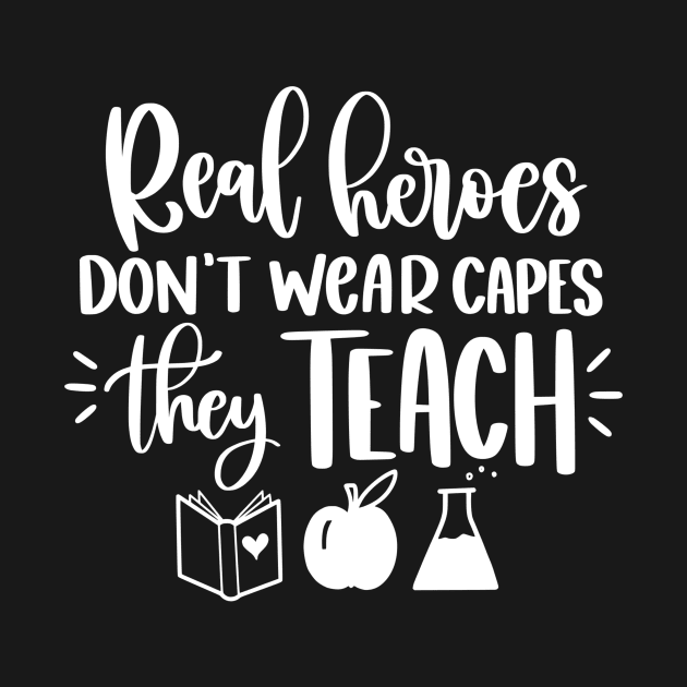 Teachers are heroes - funny teacher joke/pun (white) by PickHerStickers