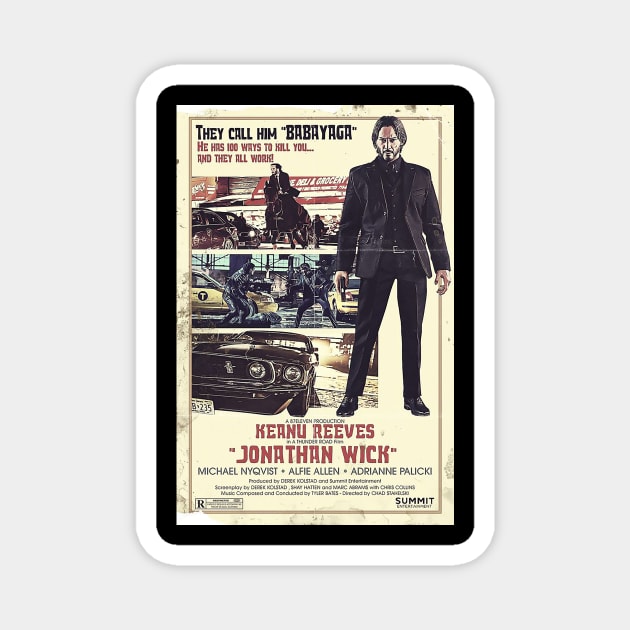 poster John Wick The Golden  Japanese Magnet by juassicpodcast